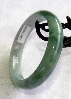 "Yin and Yang Balancing" Burmese Jadeite Grade A Jade Bangle Bracelet 57.5mm Certificate (8521)