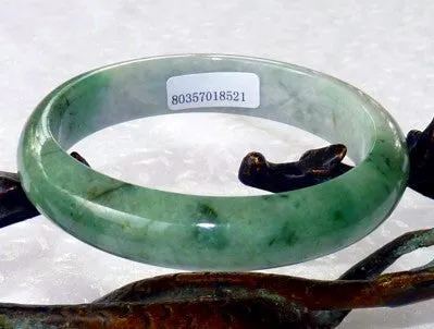 "Yin and Yang Balancing" Burmese Jadeite Grade A Jade Bangle Bracelet 57.5mm Certificate (8521)