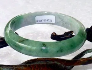"Yin and Yang Balancing" Burmese Jadeite Grade A Jade Bangle Bracelet 57.5mm Certificate (8521)