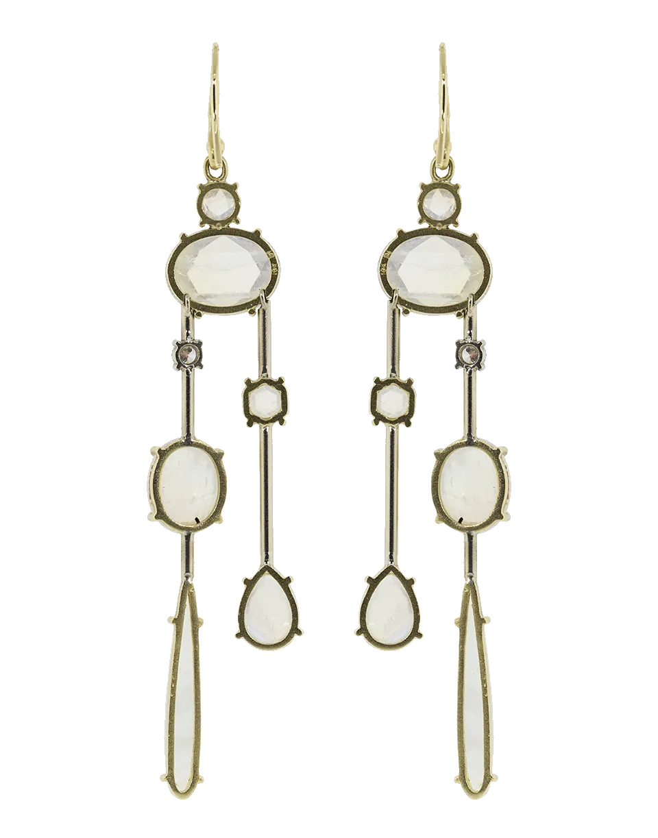 Rainbow Moonstone Drop Earrings