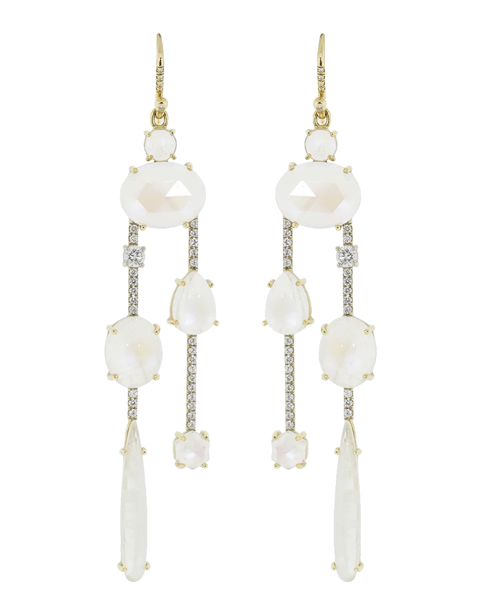 Rainbow Moonstone Drop Earrings