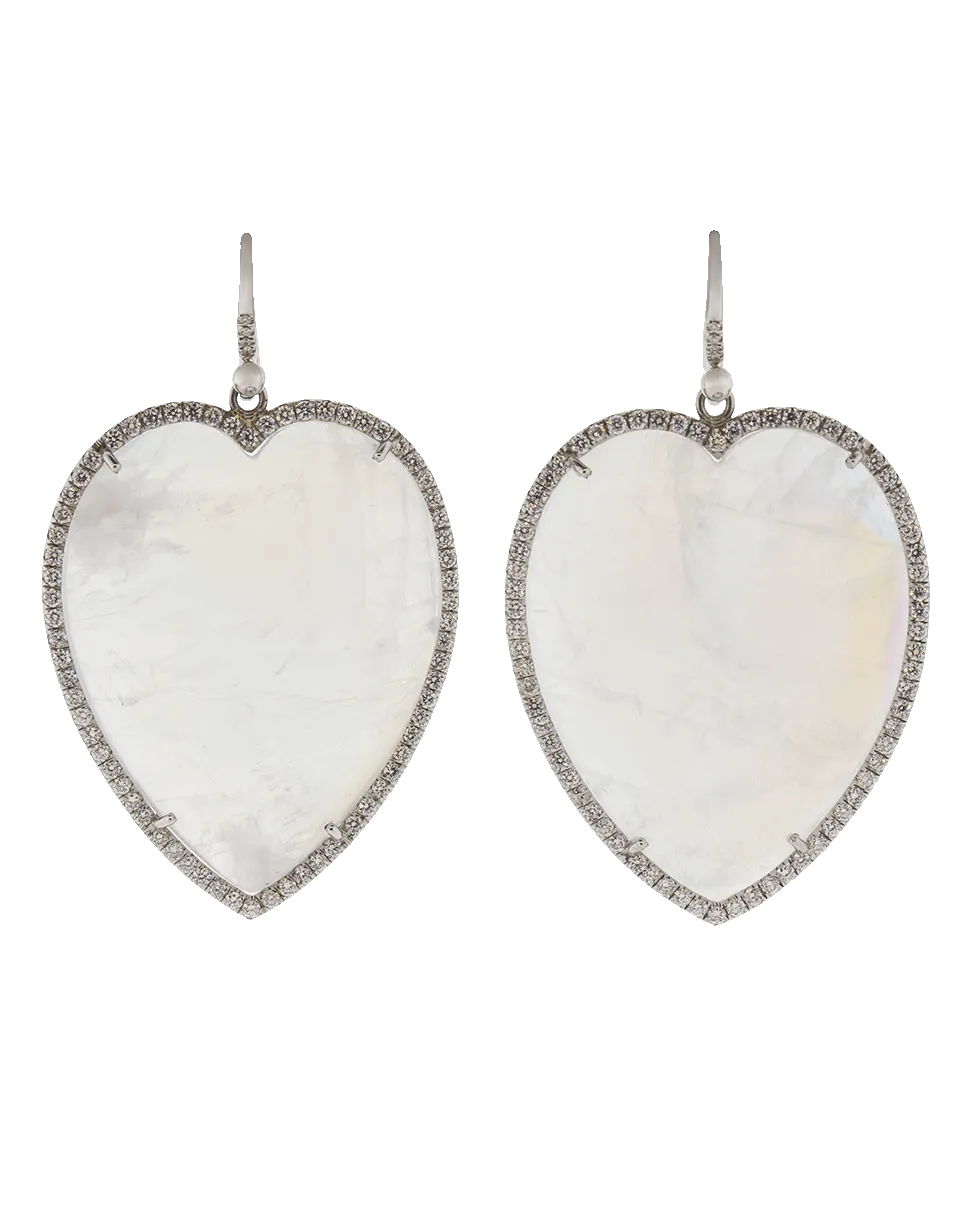 Rainbow Moonstone Heart Earrings