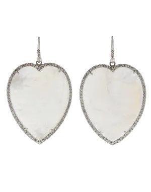 Rainbow Moonstone Heart Earrings