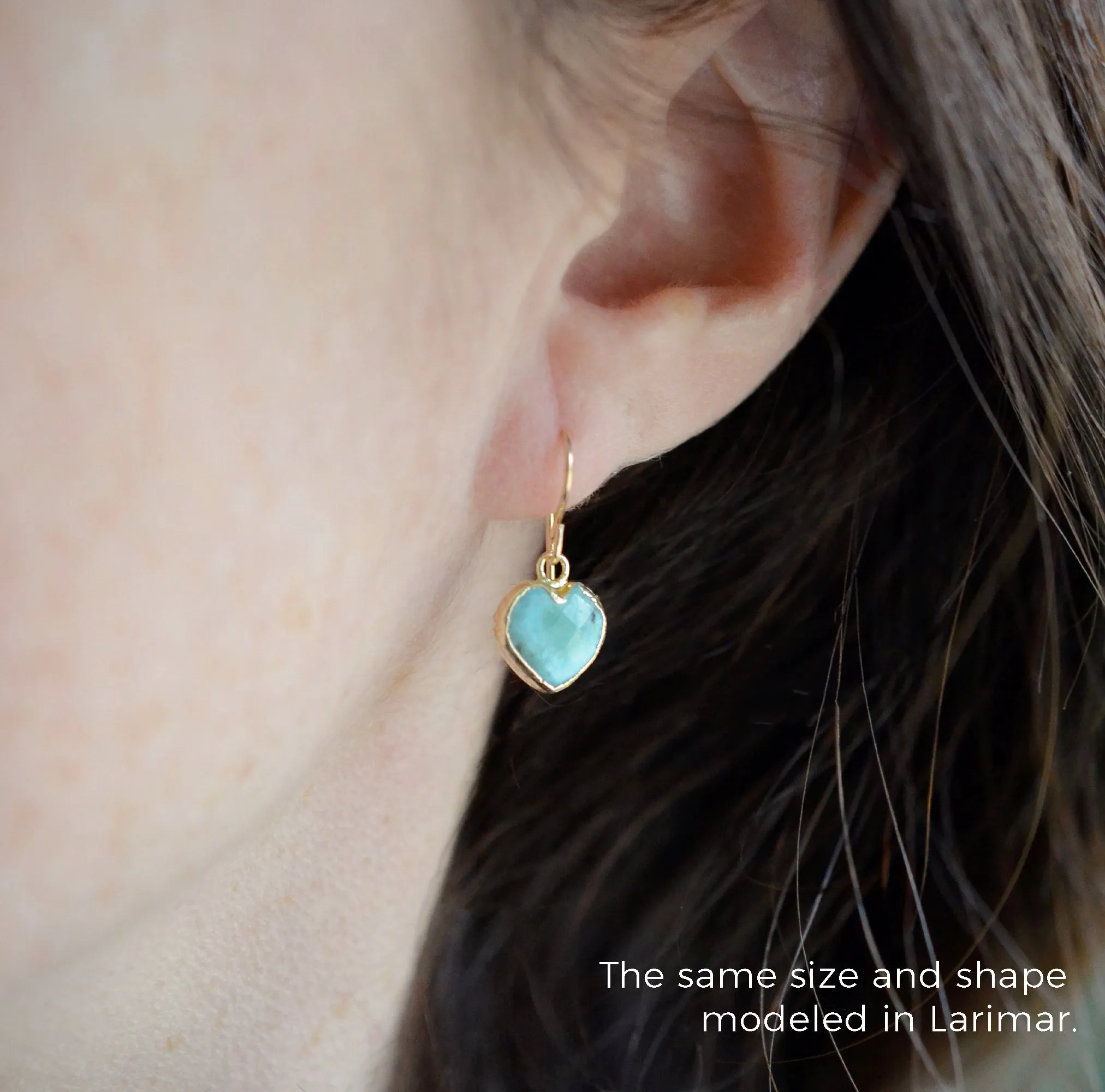 Rainbow Moonstone Heart Earrings