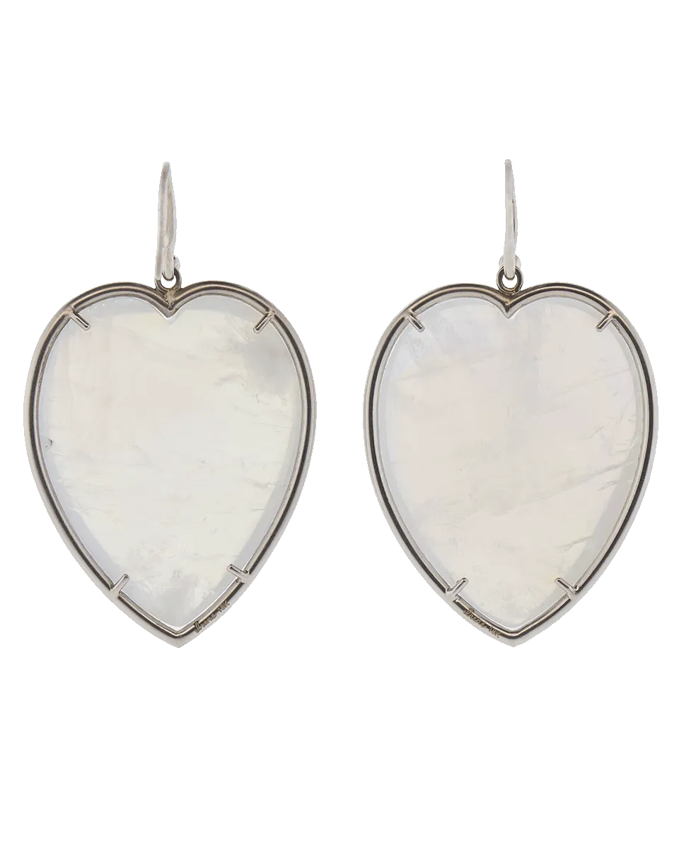 Rainbow Moonstone Heart Earrings