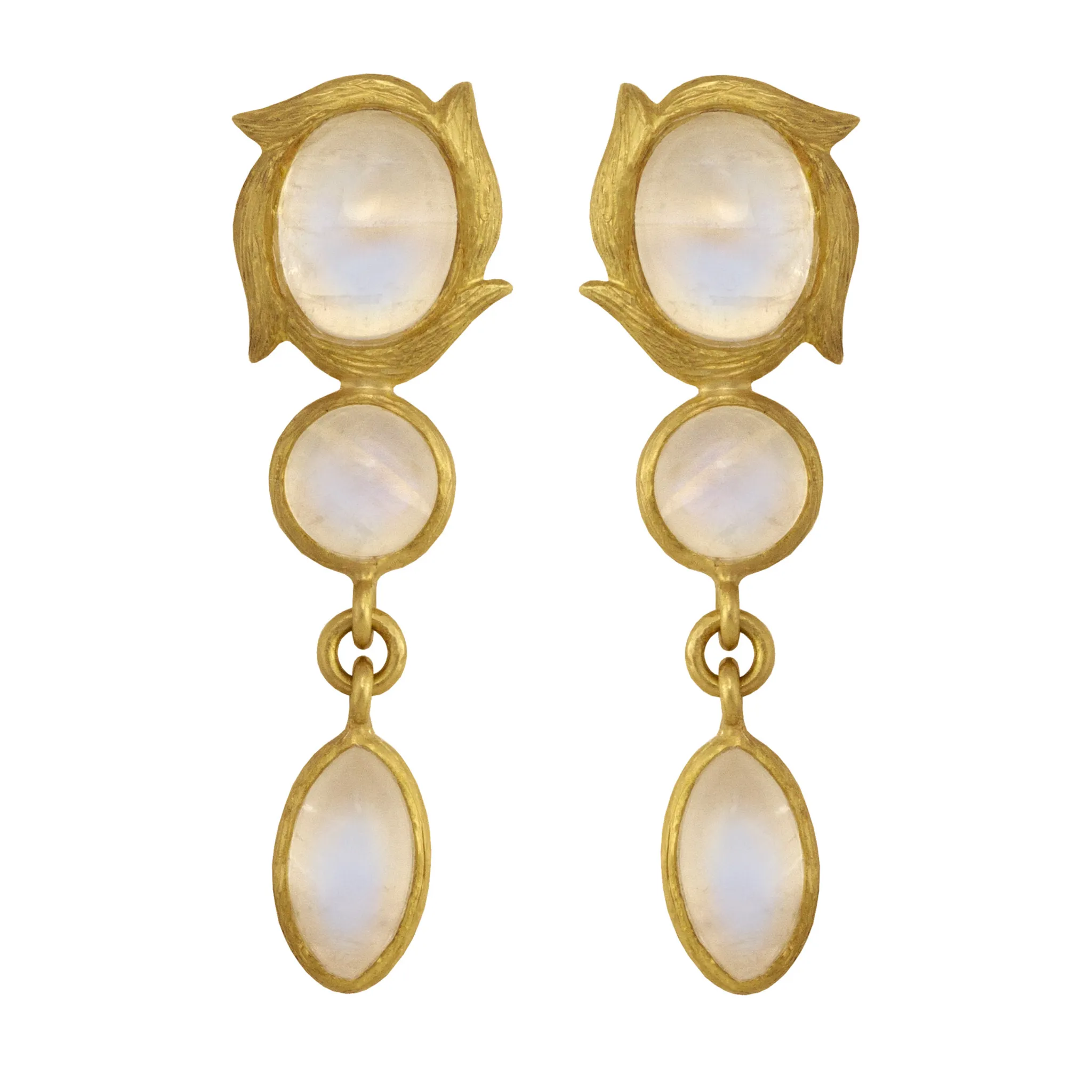Rainbow Moonstone Vine Drop Earrings Laurie Kaiser
