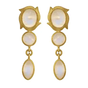 Rainbow Moonstone Vine Drop Earrings Laurie Kaiser
