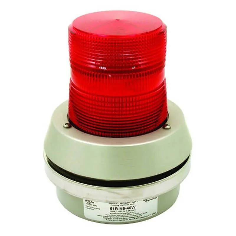 RKI 2 Wire Flashing Alarm Light/Horn, 24 VDC, 40 Watt Lamp