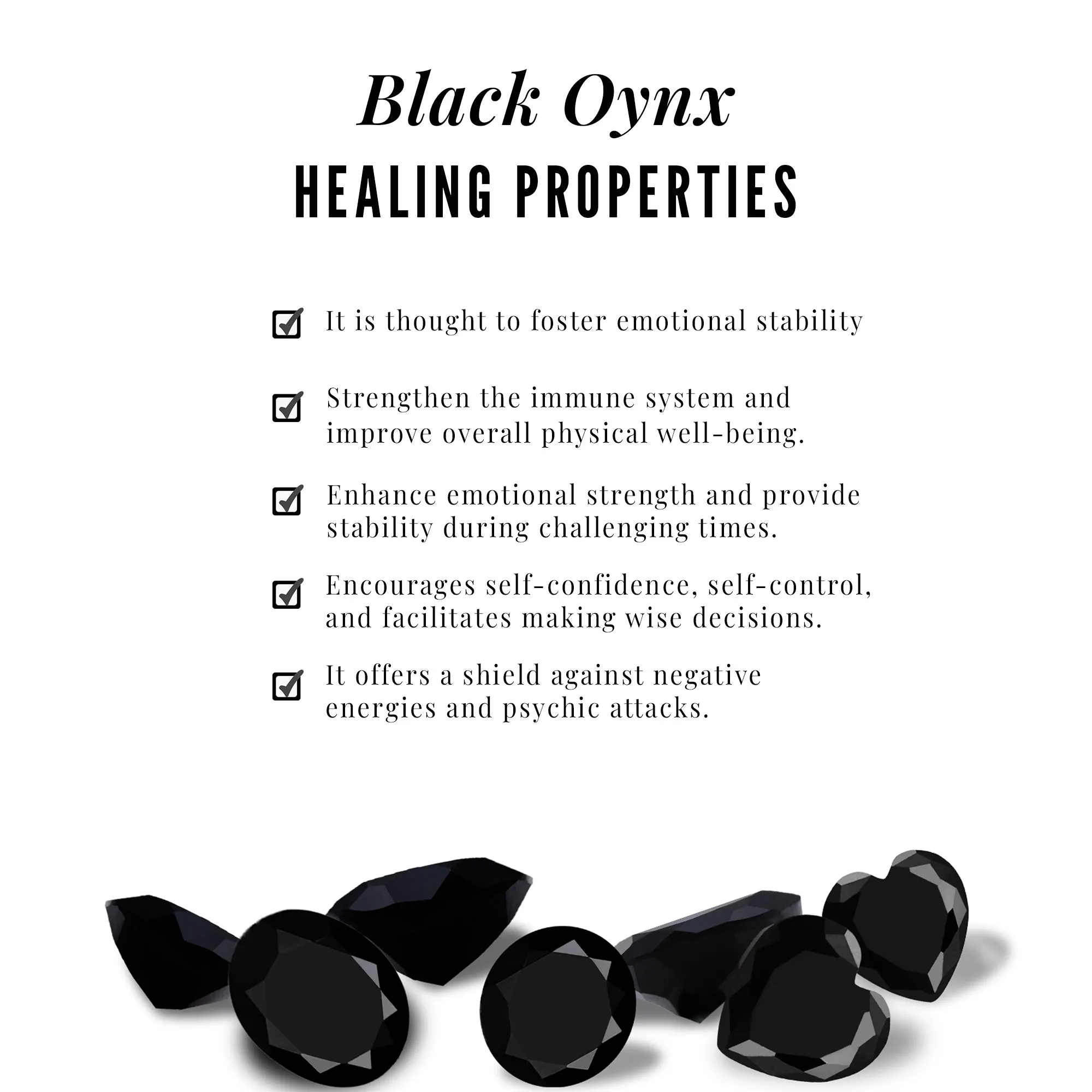 Round Black Onyx Crescent Moon Gold Conch Earring