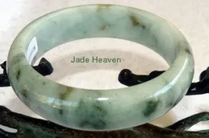 Sale-"Dragon Tracks'' Deep Green Veins Jadeite Bangle 57mm   Certificate (756)