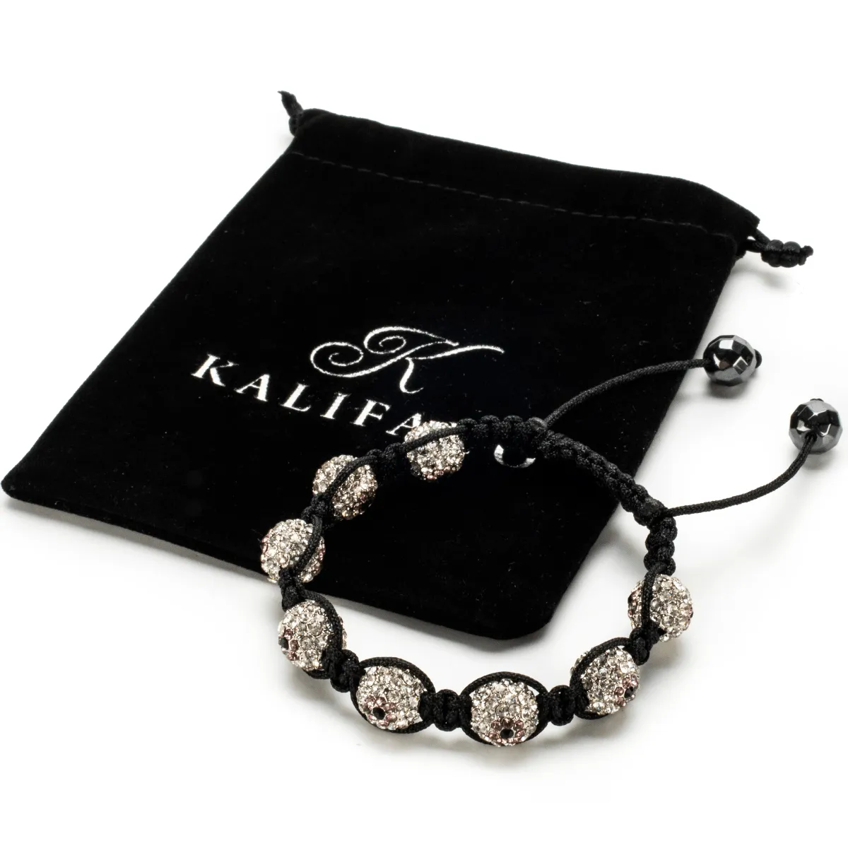 Shamballa Clear With Amethyst Evil Eye Crystal Bracelet