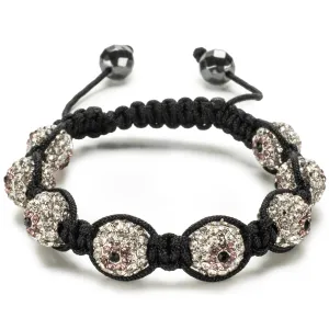 Shamballa Clear With Amethyst Evil Eye Crystal Bracelet