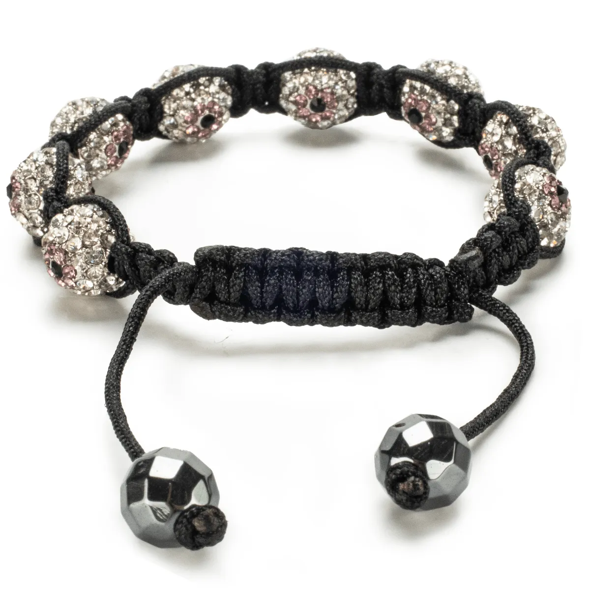 Shamballa Clear With Amethyst Evil Eye Crystal Bracelet