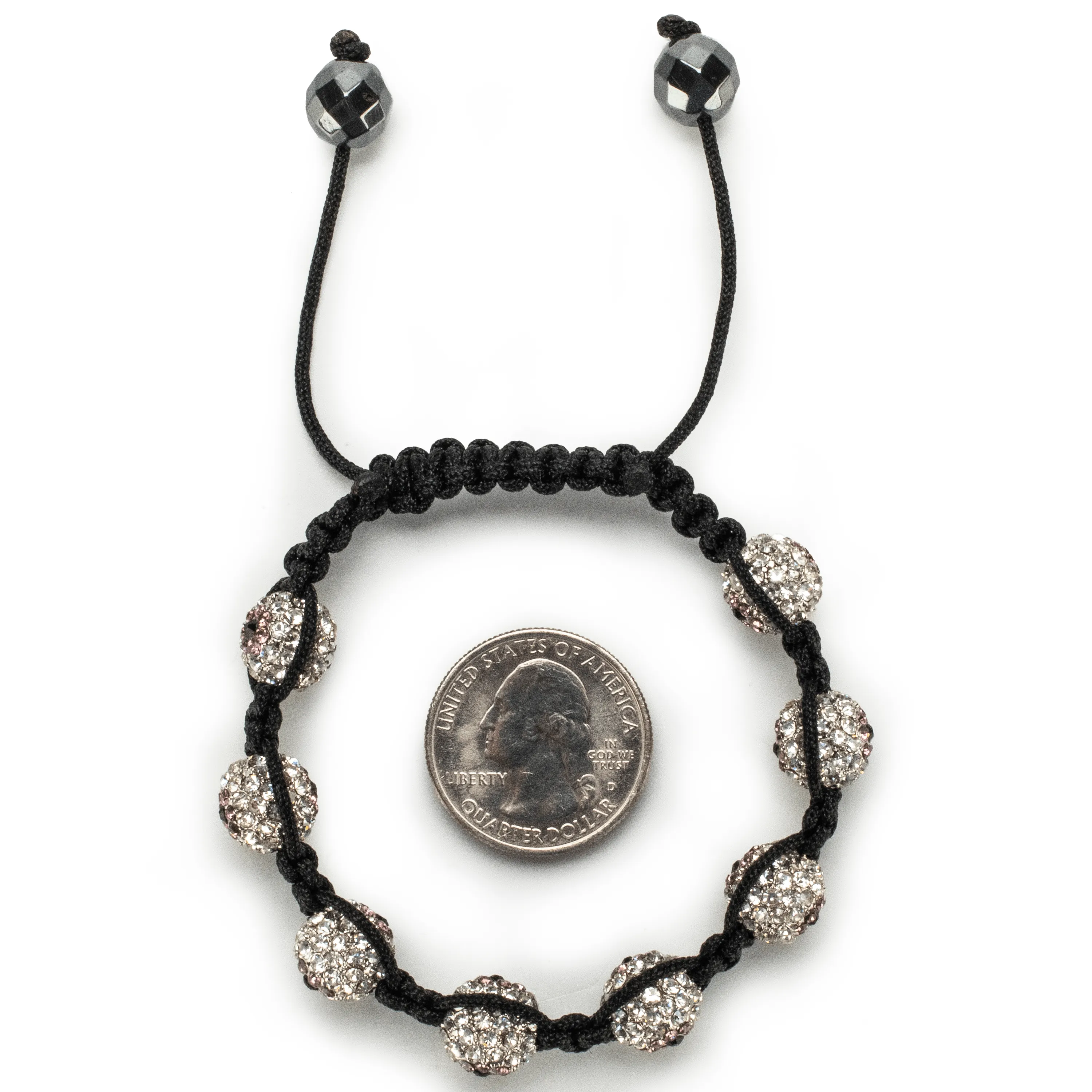 Shamballa Clear With Amethyst Evil Eye Crystal Bracelet