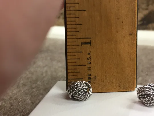 Silver Knot Ball Earrings