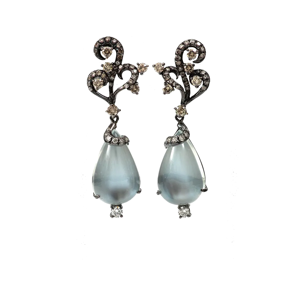 Silver Moonstone Carnival Earrings