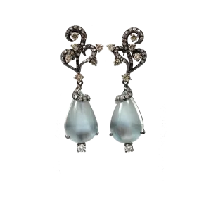 Silver Moonstone Carnival Earrings