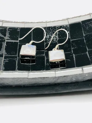 Simple Square Moonstone Earrings