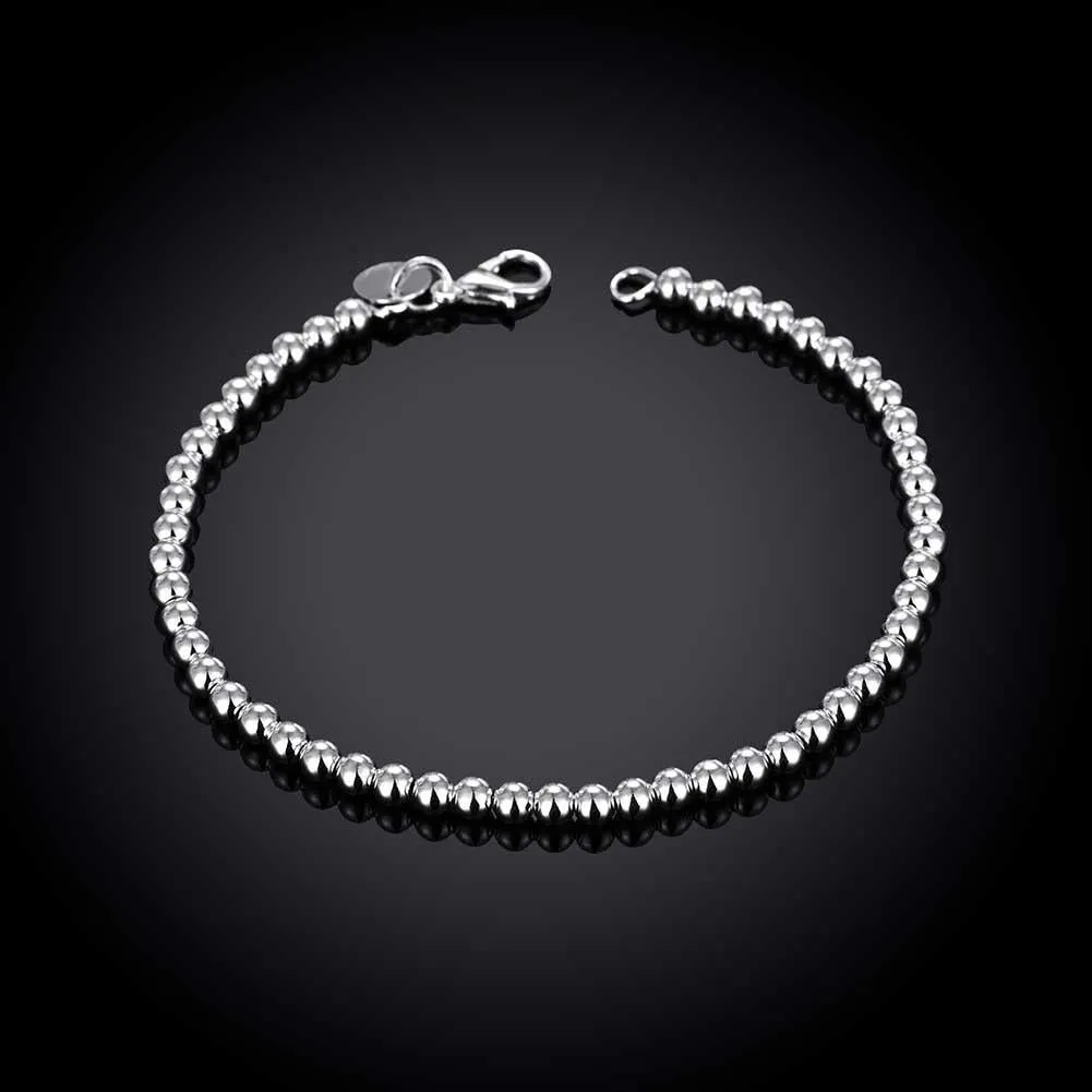 Small Ball Pearl 18K White Gold Plated Bracelet