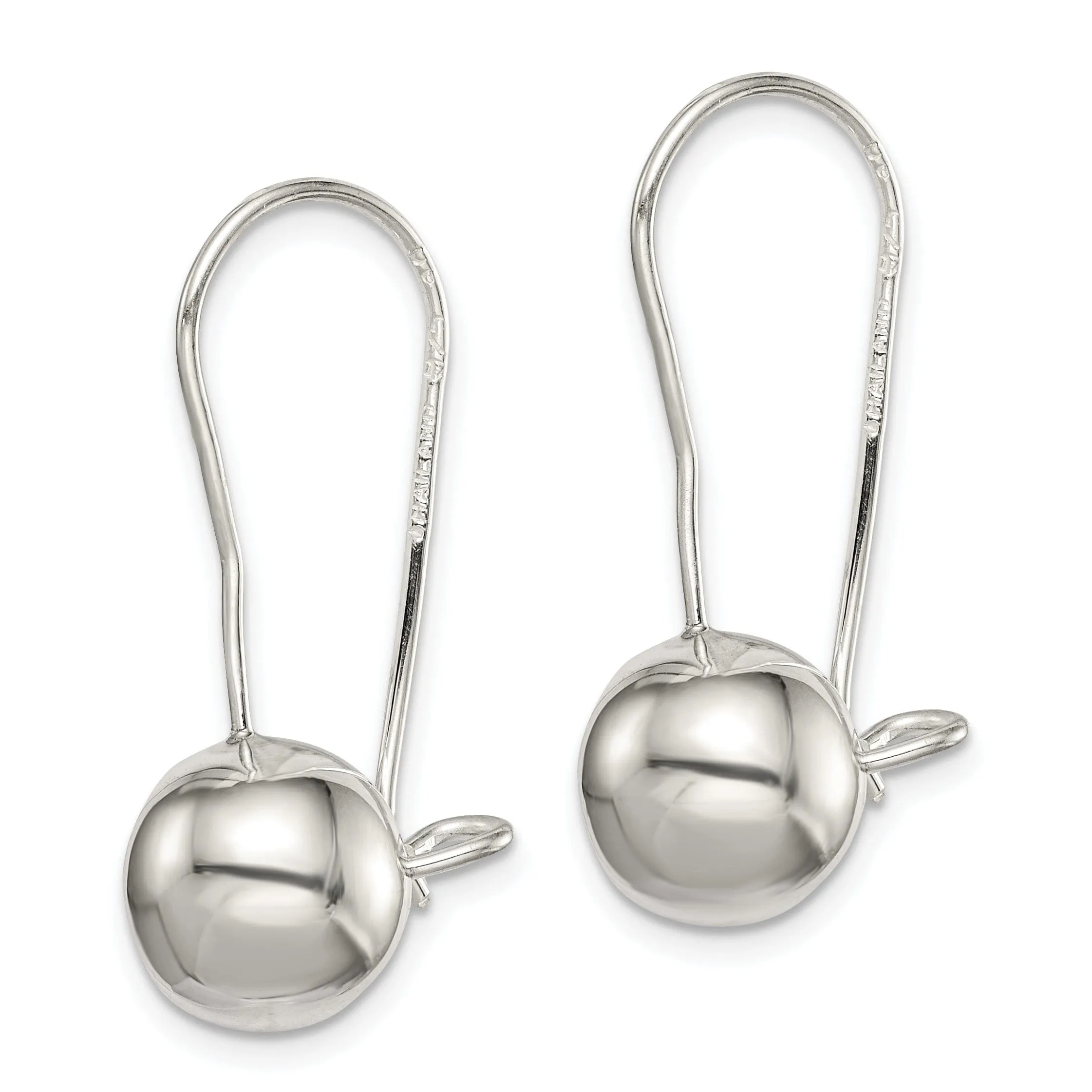 Sterling Silver 10MM Ball Hook Back Earrings