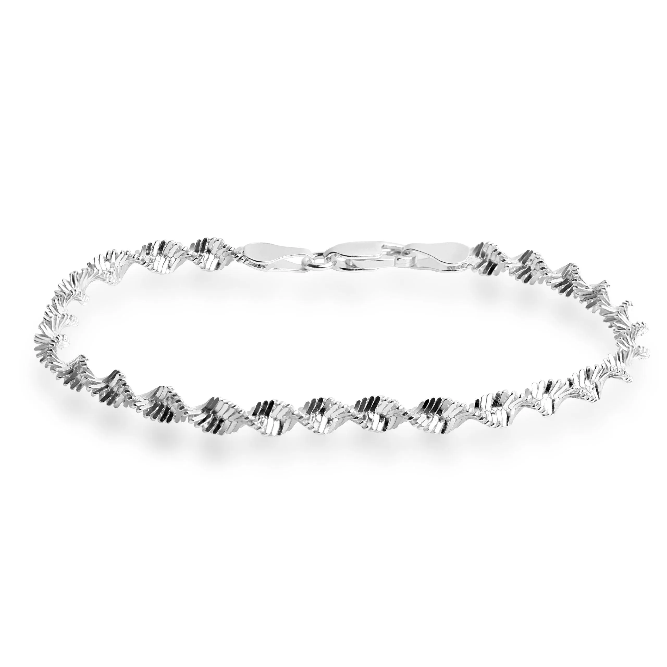 Sterling Silver Sparkling Twisted Bracelet