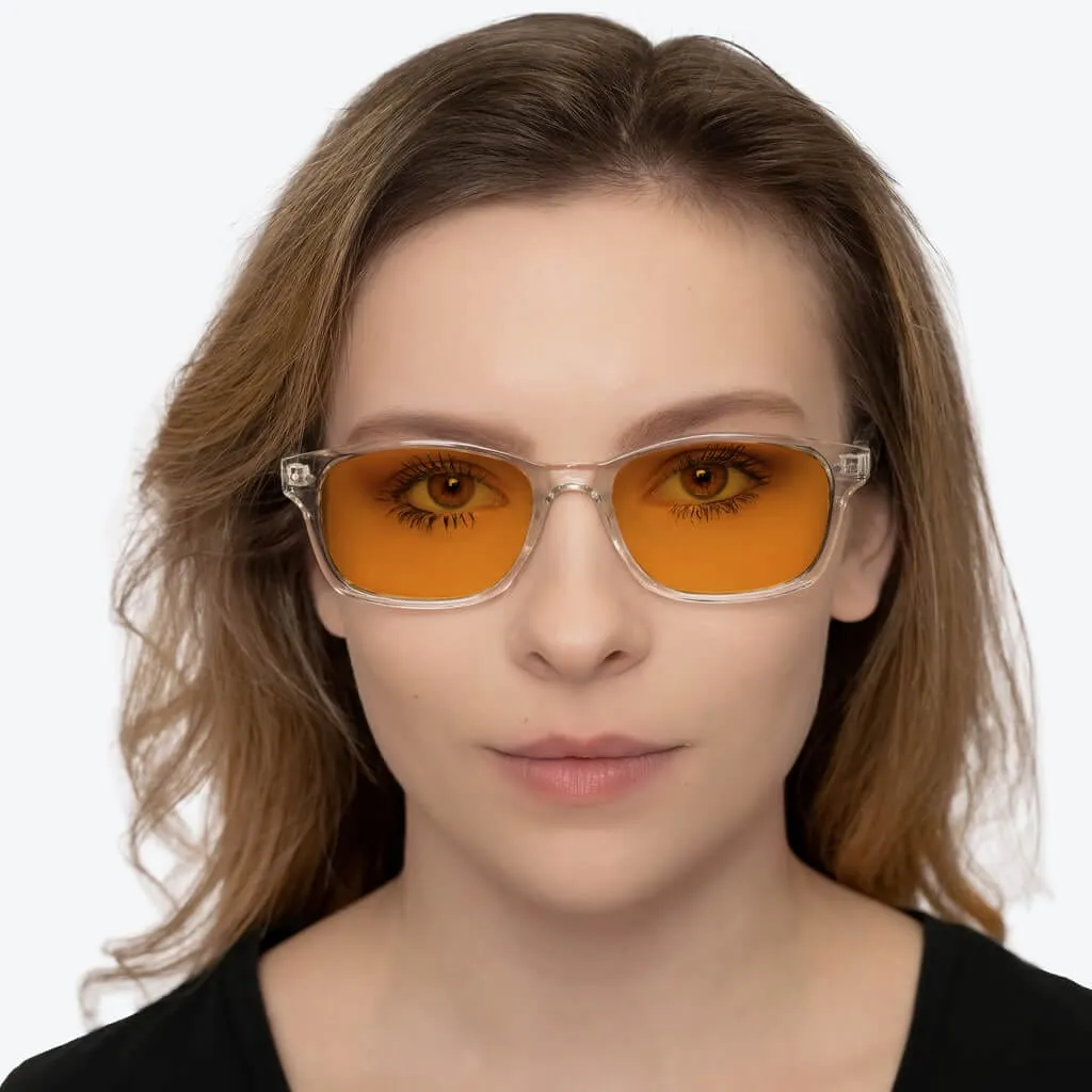 SunDown Wayfarer Blue Blocking Glasses - Crystal - Prescription