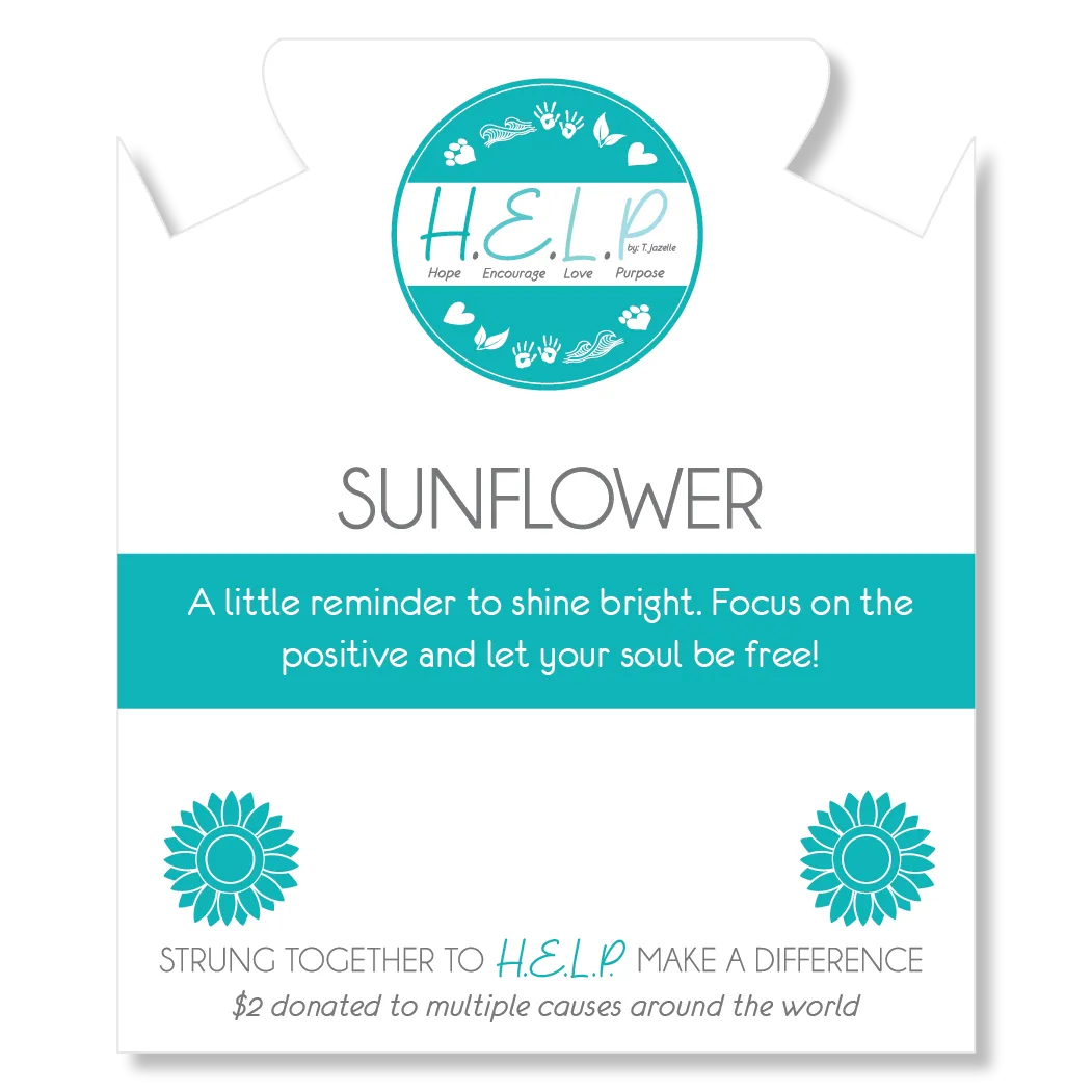 Sunflower Charm with Lemonade Jade Charity Bracelet