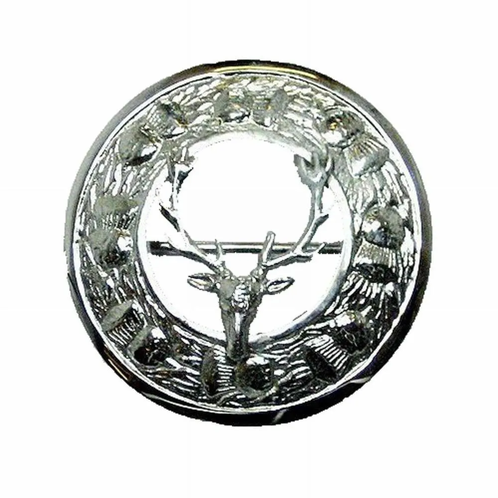 Thistle Design, Stag Centre Plaid Brooch