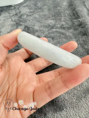 Translucent moonlight flat inside jadeite jade bangle high quality authentic with certificate size M 54.1mm