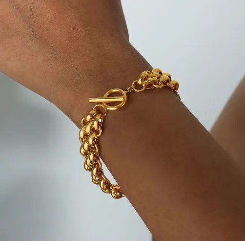 TYCHE NECKLACE & BRACELET GOLD OR SILVER SET