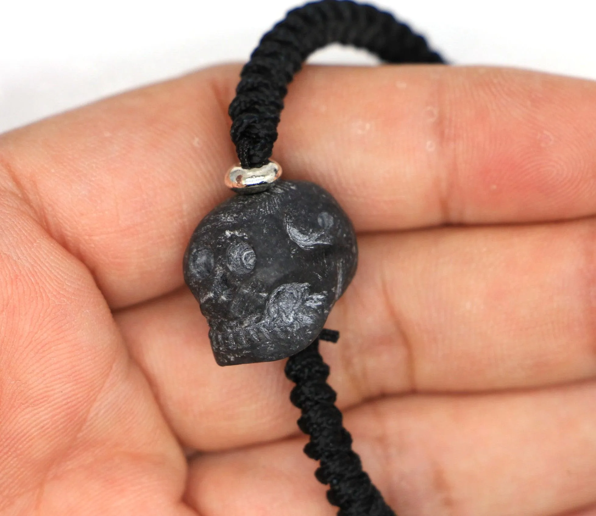 Type A Jadeite Jade Skull Bracelet p