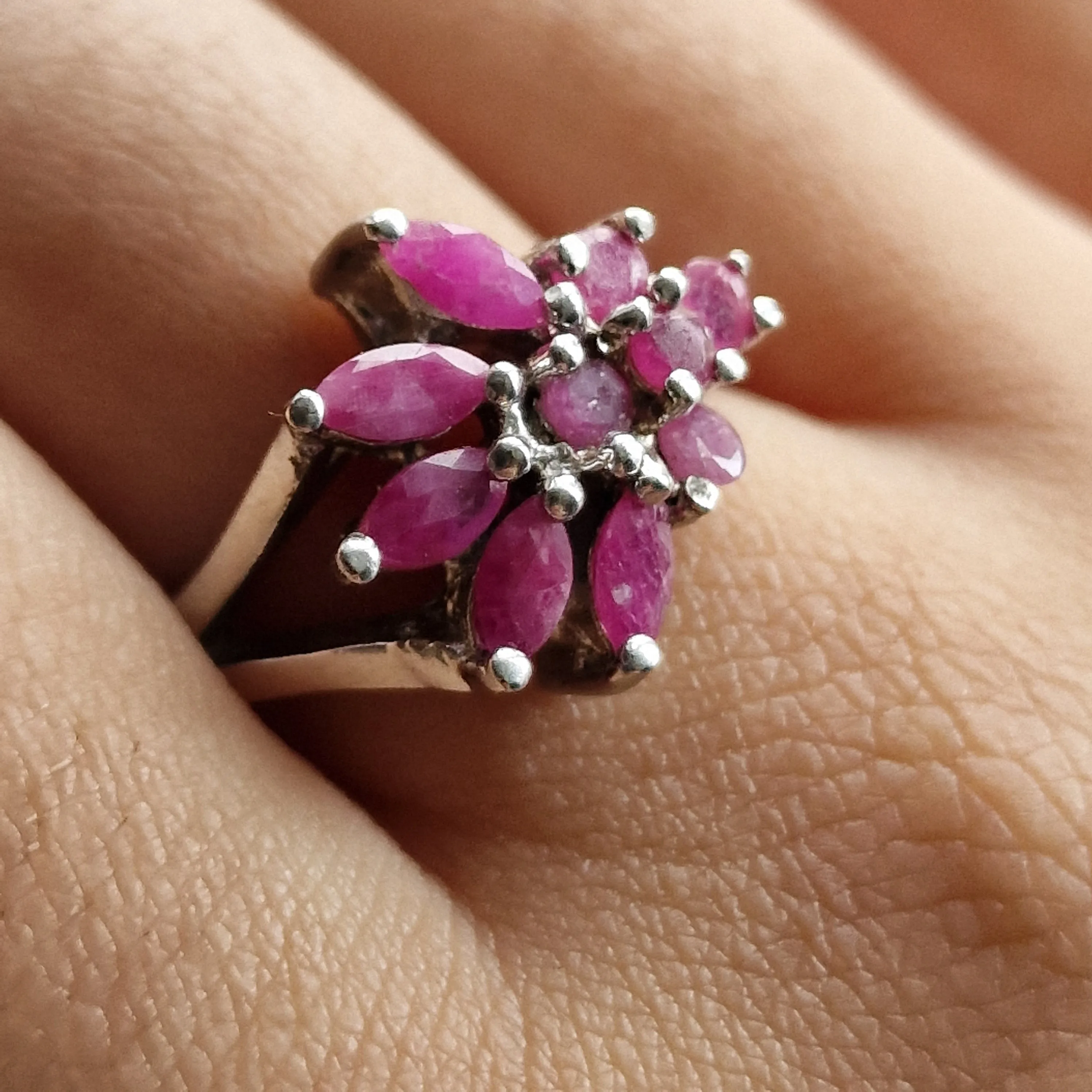 Vintage Ruby 925 Sterling Silver Ring