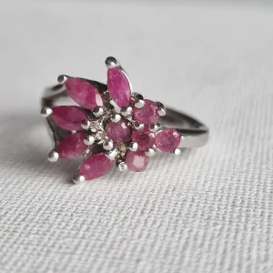 Vintage Ruby 925 Sterling Silver Ring