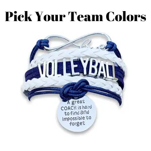 Volleyball Great Coach is Hard to Find  Bracelet - Pick Your Team Colors