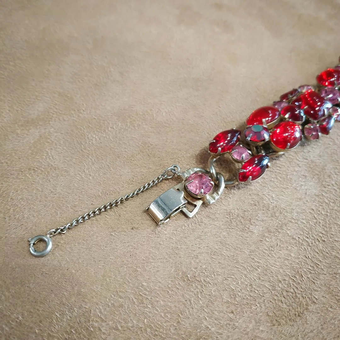 Weiss Red Vintage Glass Bracelet