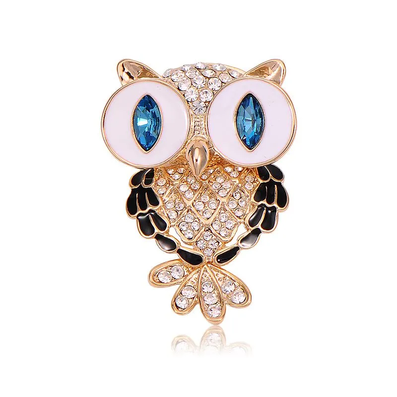 Women's Mystical Blue Eyes Owl Brooch