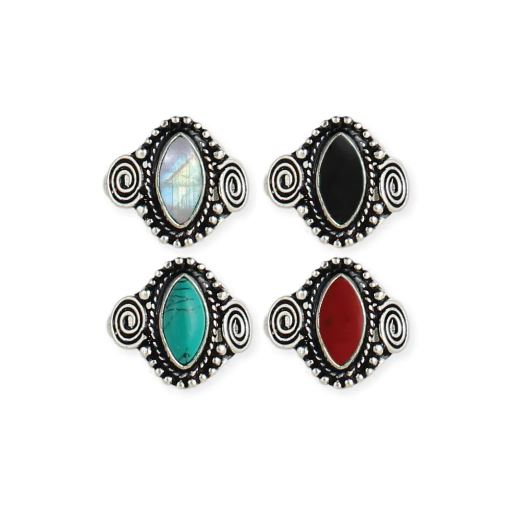 Zad Silver Style Marquis Stone Ring